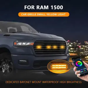For Ram 1500 Specialized center grid small yellow light Front Grille Lights Daytime Running Warning Light
