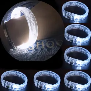 50/100/200Pcs White Glow Wristbands LED Glow Bracelets Light Up Bracelets Glow In The Dark Wedding Party Supply Favors