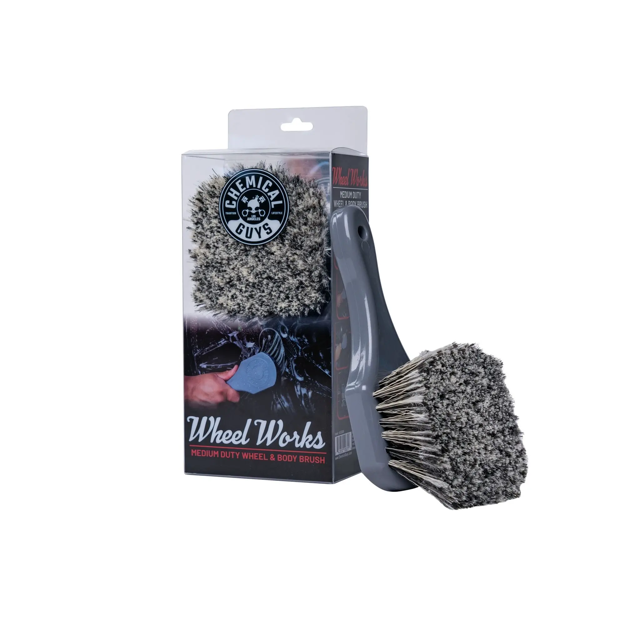 CHEMICAL GUYS Wheel Works Medium Duty Wheel & Body Brush - A must-have for maintaining the cleanliness of your car, car care accessory, multi-purpose, Car Detailing Brush, Detailing Products
