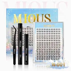 Mious 【New N-001】 With DIY Eyelashes Extension Kit Bond and Seal Eyelash Glue and Lash Remover Beginner Friendly Individual Lashes Waterproof and Long lasting Makeup For Girl  lash clusters kit waterproof lash clusters Cosmetic lashes clusters