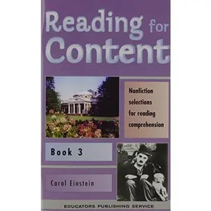 USED-Reading for Content: Nonfiction Selections for Reading Comprehension, Book 3 by Carol Einstein (Paperback)
