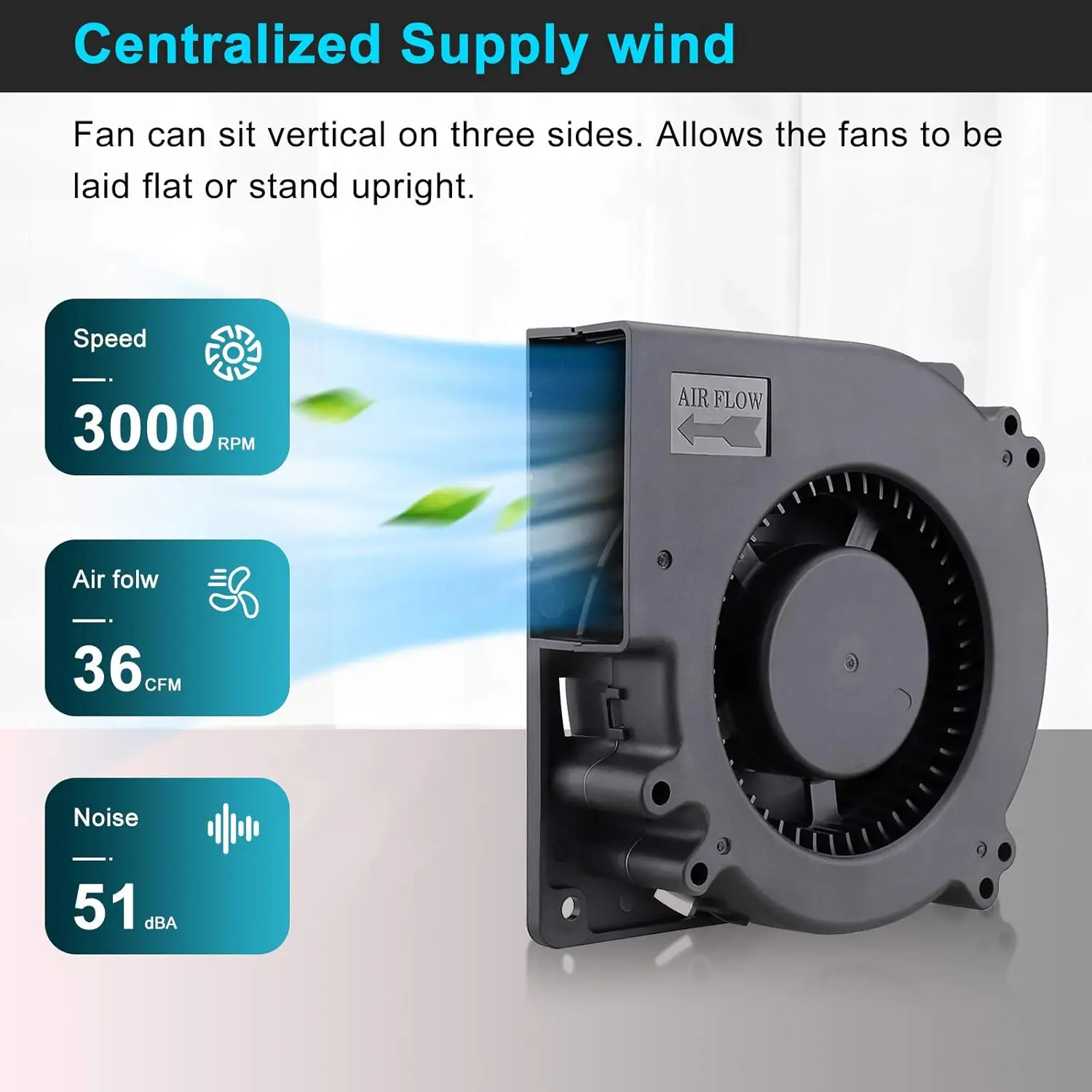 120mm x 32mm Blower Centrifugal Fan 110V 220V AC Powered Fan with Speed Controller 4V to 12V, DC Dual Ball High Airflow for Receiver DVR Xbox Modem AV Cabinet Cooling Pc Fan Pc Cooler Computers Diy Inflatable Cool Amplifier Sleeve Bearing