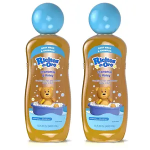 Ricitos de Oro 2-in-1 Baby Shampoo and Body Wash with Chamomile & Honey, Gentle Tear-Free Formula for Newborns & Toddlers, Sensitive Skin Care with Mild Scent, No Harsh Ingredients, 13.5 fl oz, 2-Pack