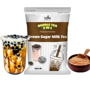 Fusion Select 2.2lb Coconut Brown Sugar Milk Tea Powder 3-in-1 Drink Mix with Cream & Sugar for Hot or Cold Blends Yummy Frappes Tea Powder Flavor