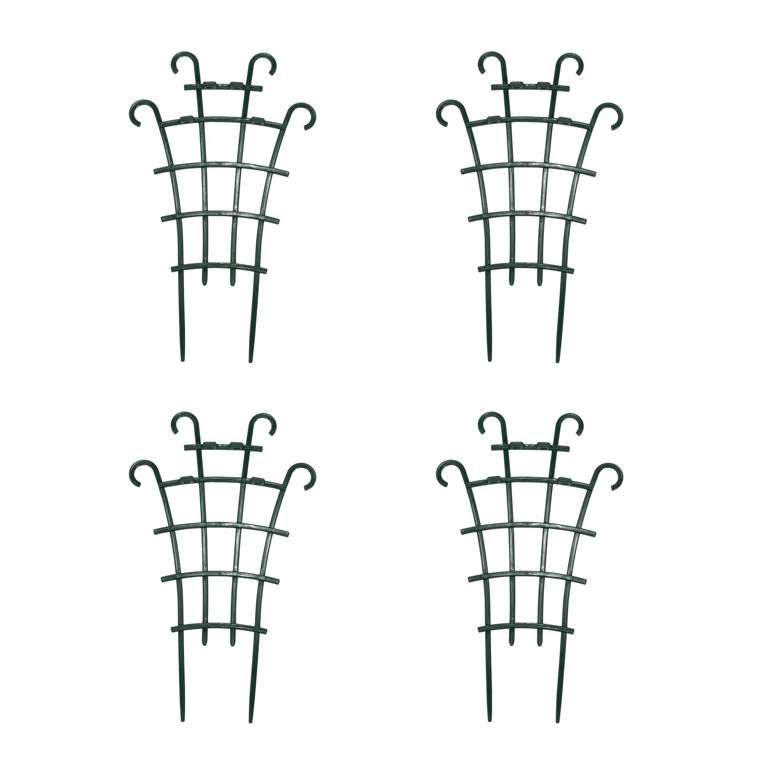 Bamworld 4Pcs Green Stackable Plant Trellis Set - Adjustable-Length Mini Climbing Stand, Narrow 5.3 cm Base, Indoor/Outdoor Garden Stakes for Vines, Supports Vines, Easy Growth Management, Stackable Set, Plant Supplies, Trellis For Potted Plants, Indoor V