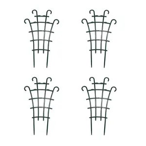 Bamworld 4Pcs Green Stackable Adjustable Length Plant Support Trellis for Climbing Plants Indoor and Outdoor, Garden Trellis Plant Stakes, Tuteur Plante Interieur for Vines Pothos Hoya