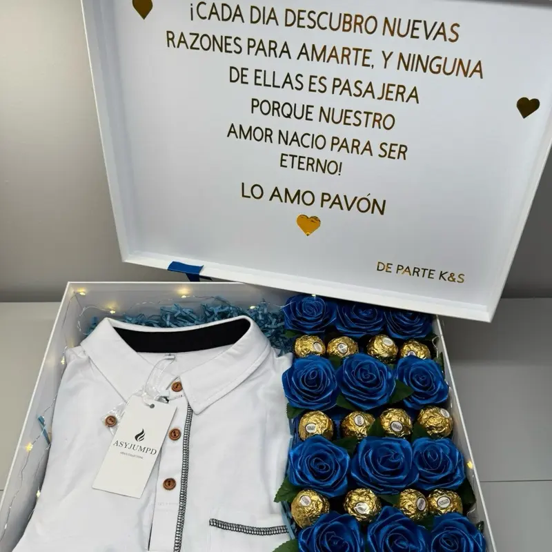 Personalized Gift Box with Shirt, Roses & Chocolates