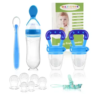 Baby Fruit Feeder Pacifier   Infant Food Feeder Pacifier & Food Dispensing Spoon   Fresh Fruit Teethers for Babies   Silicone Feeder Baby Mesh teethers for Babies Gifts for Boys and Girls