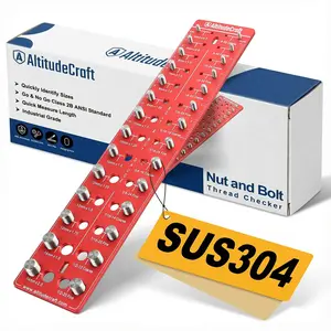 AltitudeCraft Thread Checker – Rustproof Nut and Bolt Identifier Gauge with Pro-Grade SUS304 Bolts & 6061 Aluminum Base – for Metric & Standard Threads