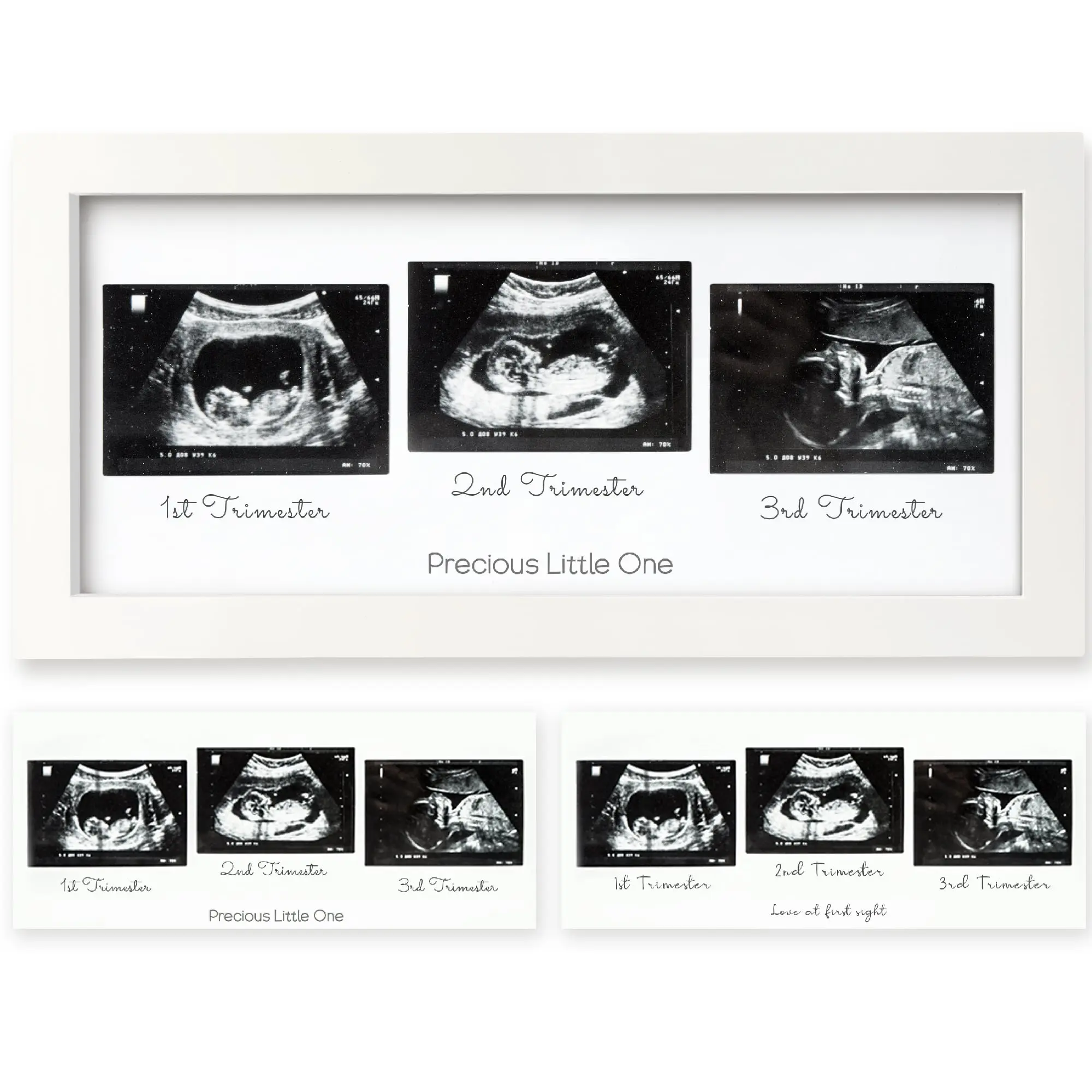 KeaBabies Baby Sonogram Picture Frames - Trio Ultrasound Picture Frames, First Time Mom Gift, Cute Pregnancy Reveal Photo Frame, Baby Gender Reveal Gift, Newborn Nursery Decor