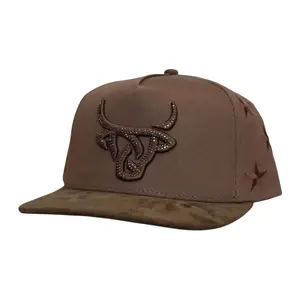 Lost Calf Unisex All Stars Brown Flat Snapback Patch Cap Hat