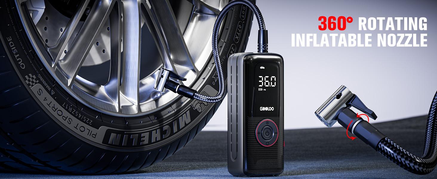 GOOLOO A6 Lite Tire Inflator Portable Air Compressor with Digital Display for Cars Bikes Balls & More