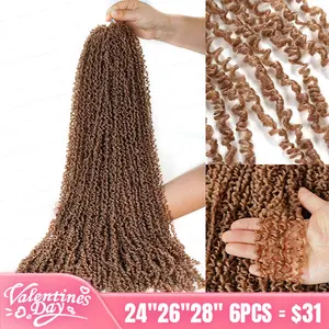 【Valentine’s Day Hot Launch】Noble CRO-3C Yanky Twist Wig 24"26"28" 6PCS，Natural Strands Realistic Black Hair Texture for Stylish Looks