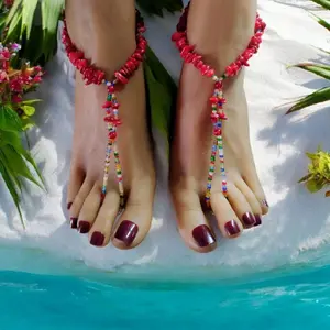 RED SHELL MULTI Barefoot Sandals