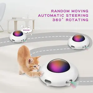 ABOSY UFO Interactive Cat Toy, Automatic Rotating Feather Teaser, Self-Play Pet Toy for Indoor Cats