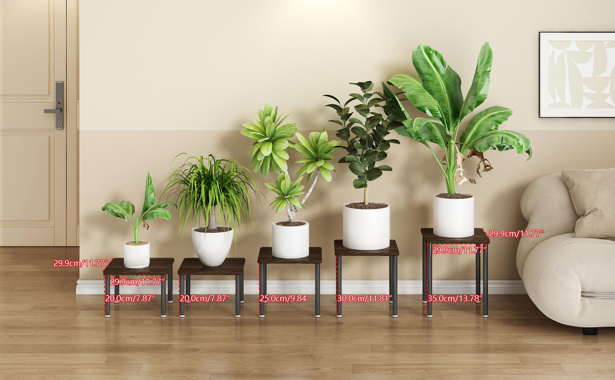 5 Pack Indoor Plant Stand Pot and DIY Tall Metal Flower Stand for Multiple Plant for Patio Balcony Garden, Black+White Deals For You Days