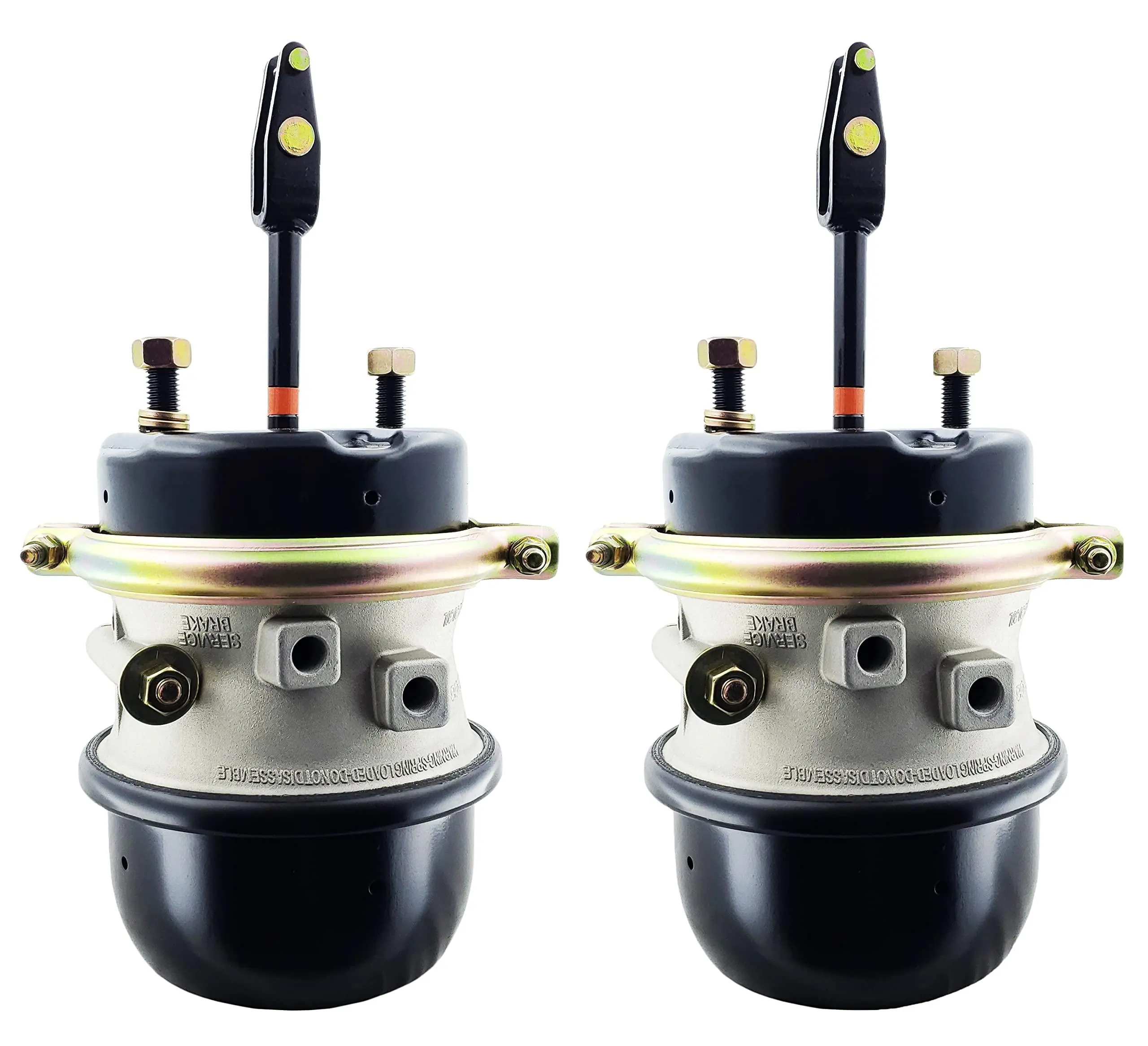Torque 2 Pack of Type 30/30 Air Brake Chamber Welded Clevis 3" Long Stroke 3030 (Replaces Haldex GC3030LCW LC3030LCW Bendix NT3030ELS-WC IHC 3541891C91 Freightliner HDX1373030215) (2 x TR3030CLS-WC), Drum Brakes, Powder Coated, Welded Clevis For Strength,