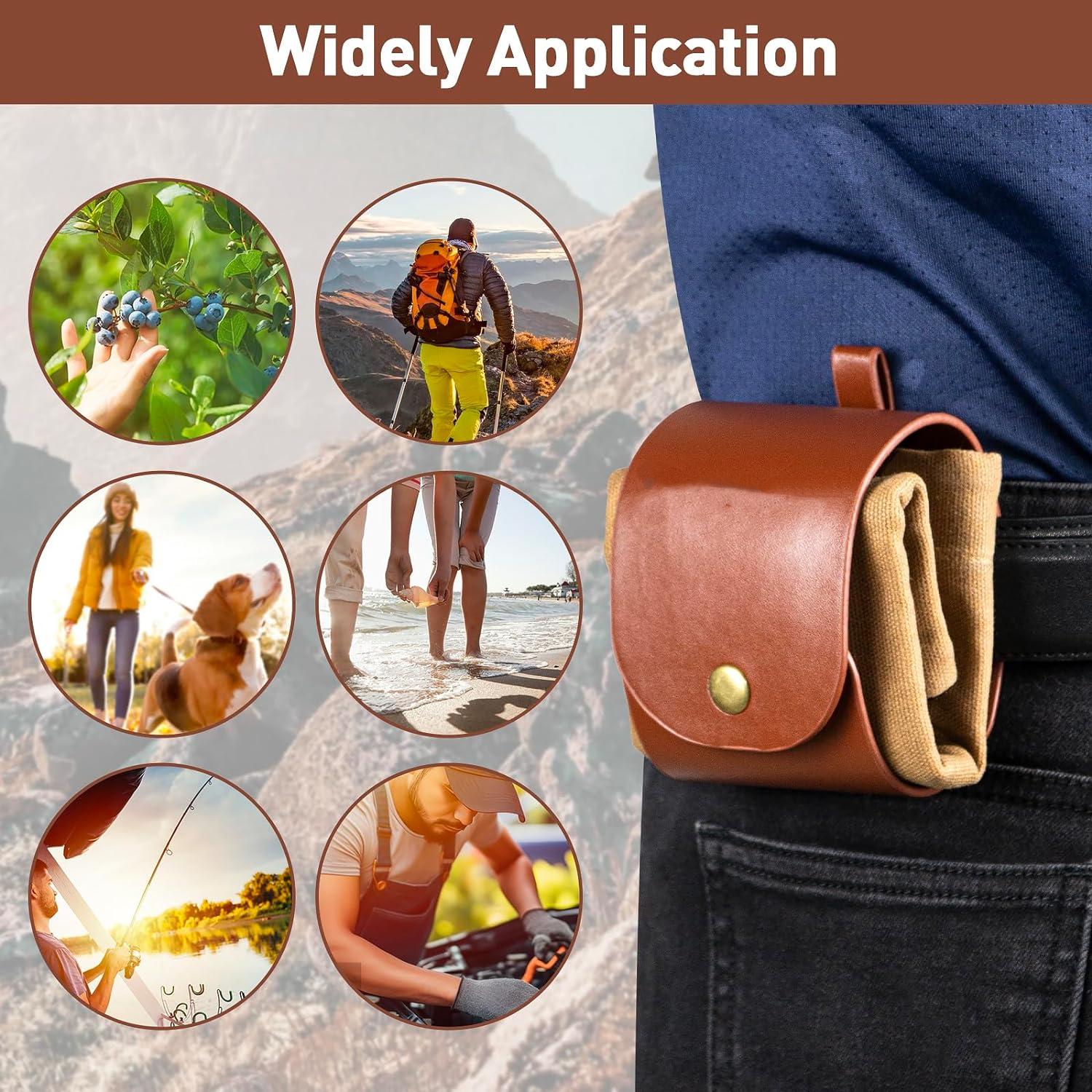 Outdoor Camping Foraging Pouch, Water Resistant, Waxed Canvas, Fruit Picking Bag