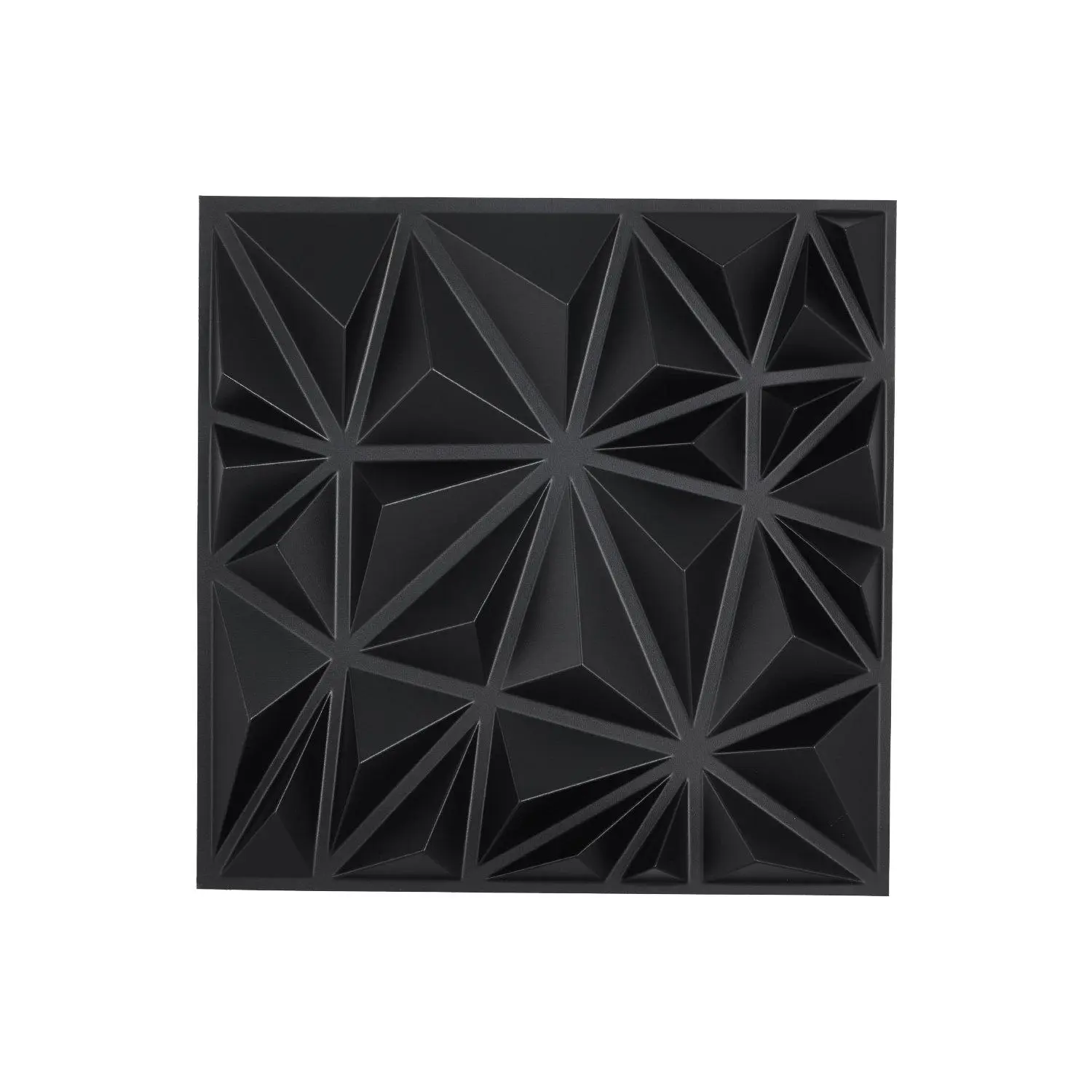 【SummerFinds】3D Wall Panels (Wall Decor), 33-Pack 11.81x11.81in PVC Contemporary Geometric Auto-Adhesive Backsplash Paneling, 32 Sq.Ft Coverage Diamond Matte Black