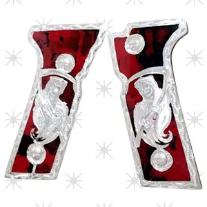 grips vertec 92x cachas mexicanas santa muerte silver plated