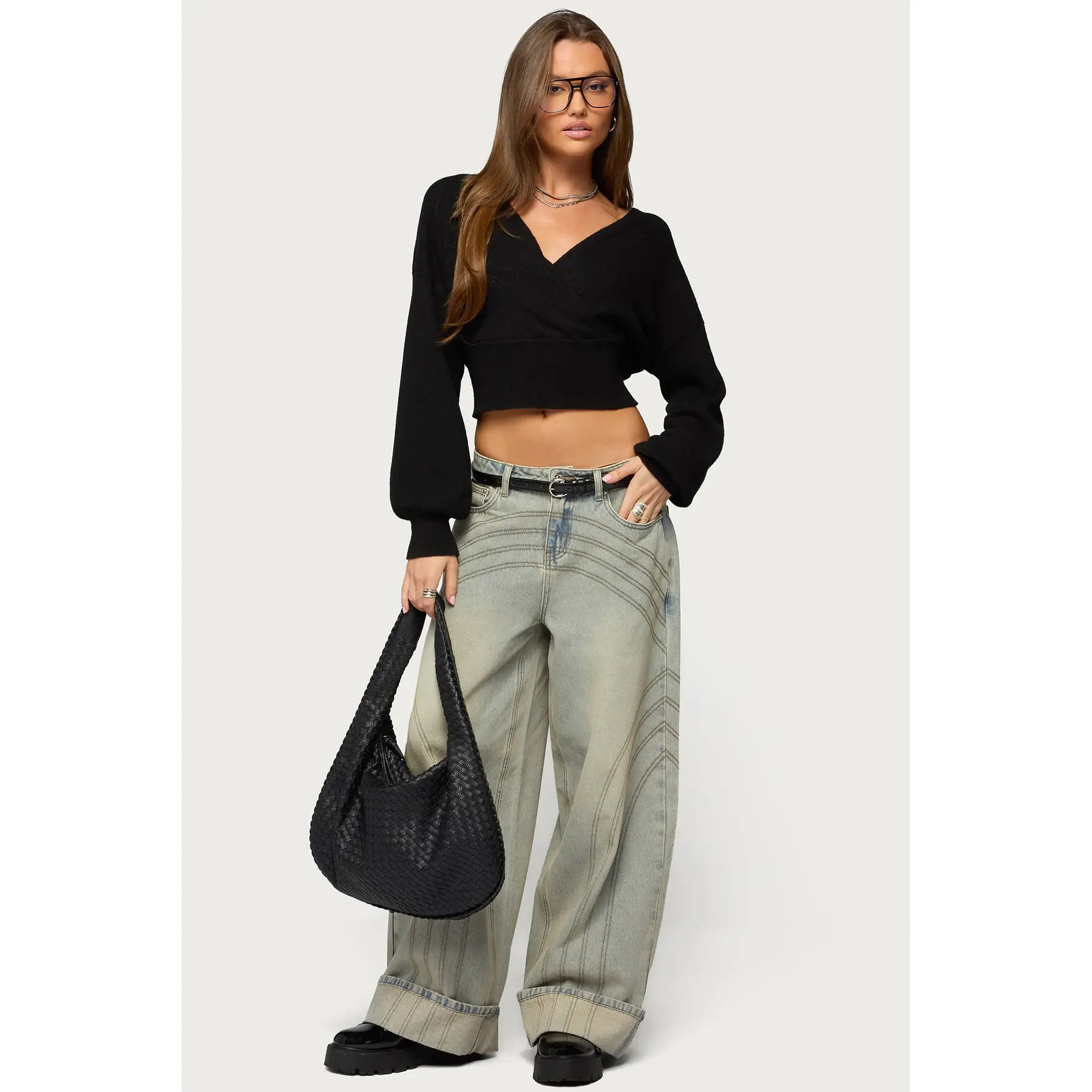 Cuffed Low Rise Baggy Jeans Cuffed Low Rise Baggy Jeans