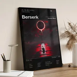 Guts The Eclipse Poster, Berserk Anime Wall Art Print Vintage Artwork Gift