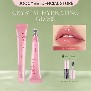 JOOCYEE Crystal Lip Gloss, Glossy, Blur, Ice-Cool, Moisturizing, Non-sticky, Transparent, True Color, Hide Lip Lines, 3D Glow,  Essence Infused, Moisture-Lock, Portable, Safe, Light Makeup, Fresh Look, Party, School, Workplace, Spring Gift, Refresh Look