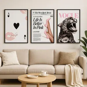 Luxury Fashion Wall Art Set: Chic Glam Poster Unframed