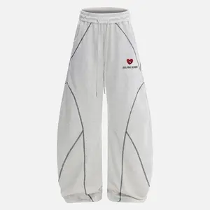 Aelfric Eden Stitch Baggy Barrel Sweatpants Contrast Curved Stitching Elastic Waist Drawstring Unisex Vintage Streetwear Joggers