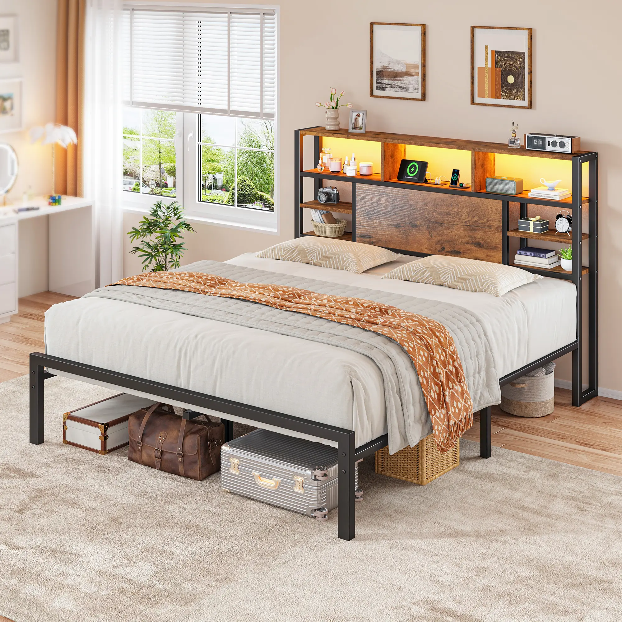 Upgraded Headboard-Rustic Brown