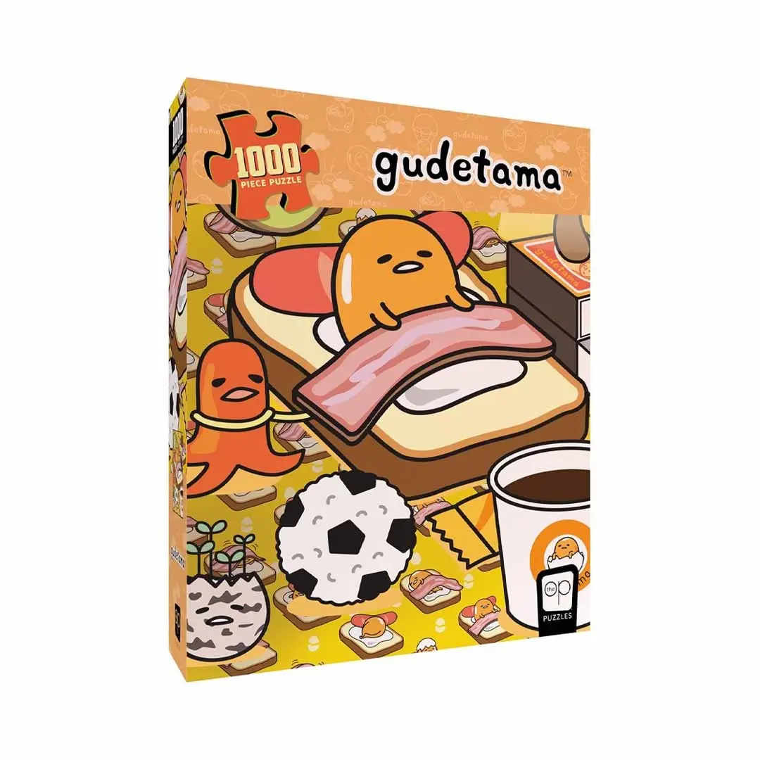 USAopoly Gudetama Work From Bed 1000-Piece Jigsaw Puzzle, Bright Multi-Piece Interlocking Puzzle with Satisfying Assembly for Toys & Hobbies Enthusiasts, Interlocking Jigsaw Puzzles