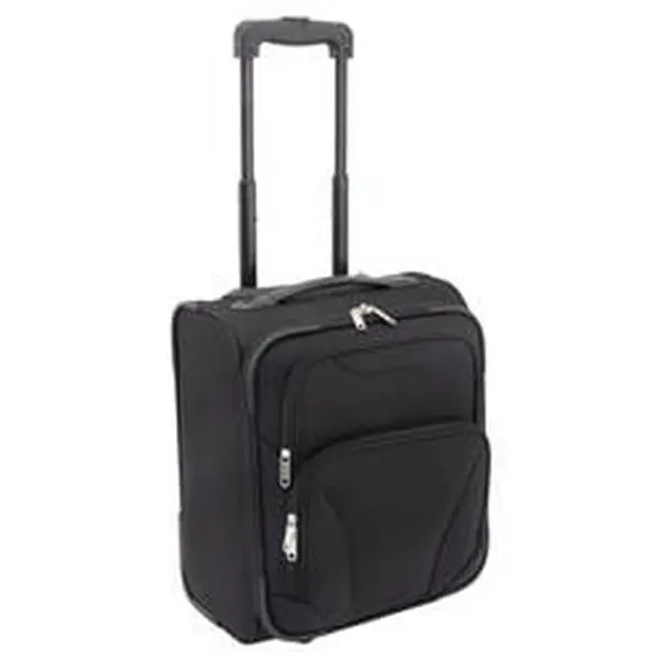Advantus Mercury Under Seat Rolling Luggage, 5.5 lbs Lightweight Compact Hybrid Burden-Reducing Carry-On for Business Travel, On the Road Use, with 16" Padded Laptop Pocket, Front Exterior Pocket, Interior Compression Straps, Black, All-In-One Expandable