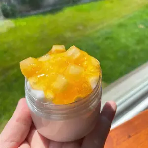 Peaches and Creme textured jelly cube slime