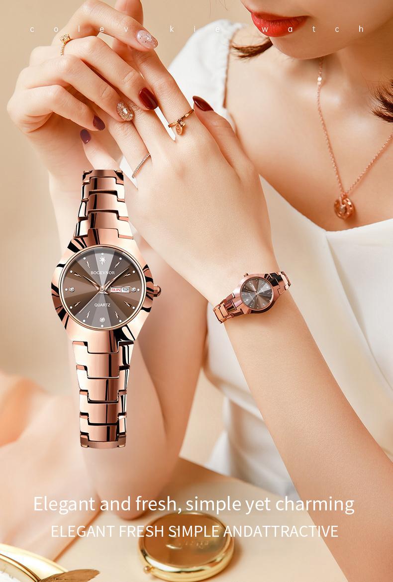 BOGEVNOR Women’s Watch, Ins-Style Minimalist Design, 2026 Valentine’s Day Gift, Water-Resistant, Luminous, Adjustable Strap, Elegant & Stylish — Perfect for Gifting