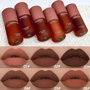 6-PC Velvet Matte Lip & Eye Stain Set | Waterproof & Kiss-Proof | Rich Chocolate Shades for Lips, Eyes & Cheeks | Long-Lasting & Smudge-Proof | Perfect for Stage Makeup & Valentine's Gift Gloss   lip gloss  lip combo【1】
