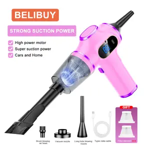 Belibuy-V12 Cordless Rechargeable Handheld Vacuum Cleaner - 4-in-1 High Power Motor Portable Vacuum for Car Interior Cleaning, Mobile Detailing, Home Use with Long Battery Life