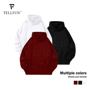 Men's sequined hoodie, fashionable casual long-sleeved sweater, loose-fitting hoodie with pockets, Y2K style, a must-have hoodie for men and women in autumn and winter