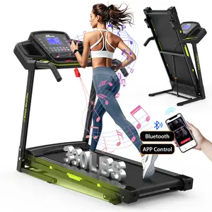 【3 Manual incline】LIVIVOX 3.5HP Folding Treadmill for Home/Office with Incline, 8.5MPH,330lbs Weight Capacity, Portable walking pad Treadmill with Bluetooth, 12 Preset Programs, adjusting speed walking pad home gym equipment