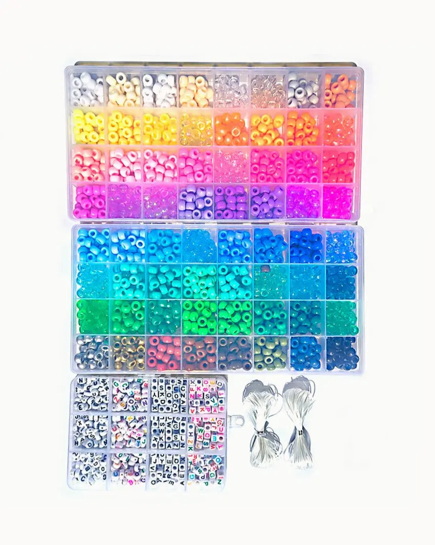 Beginner-Friendly PLUR Party Kandi Beading Kit - Assorted Bead Beading Kits with Variety of DIY Supplies, Colorful Kandi Beads, Handcrafted Bracelet-Making Accessories, Colorful Kandi Beads Beading Kits, Diy Beading Kits