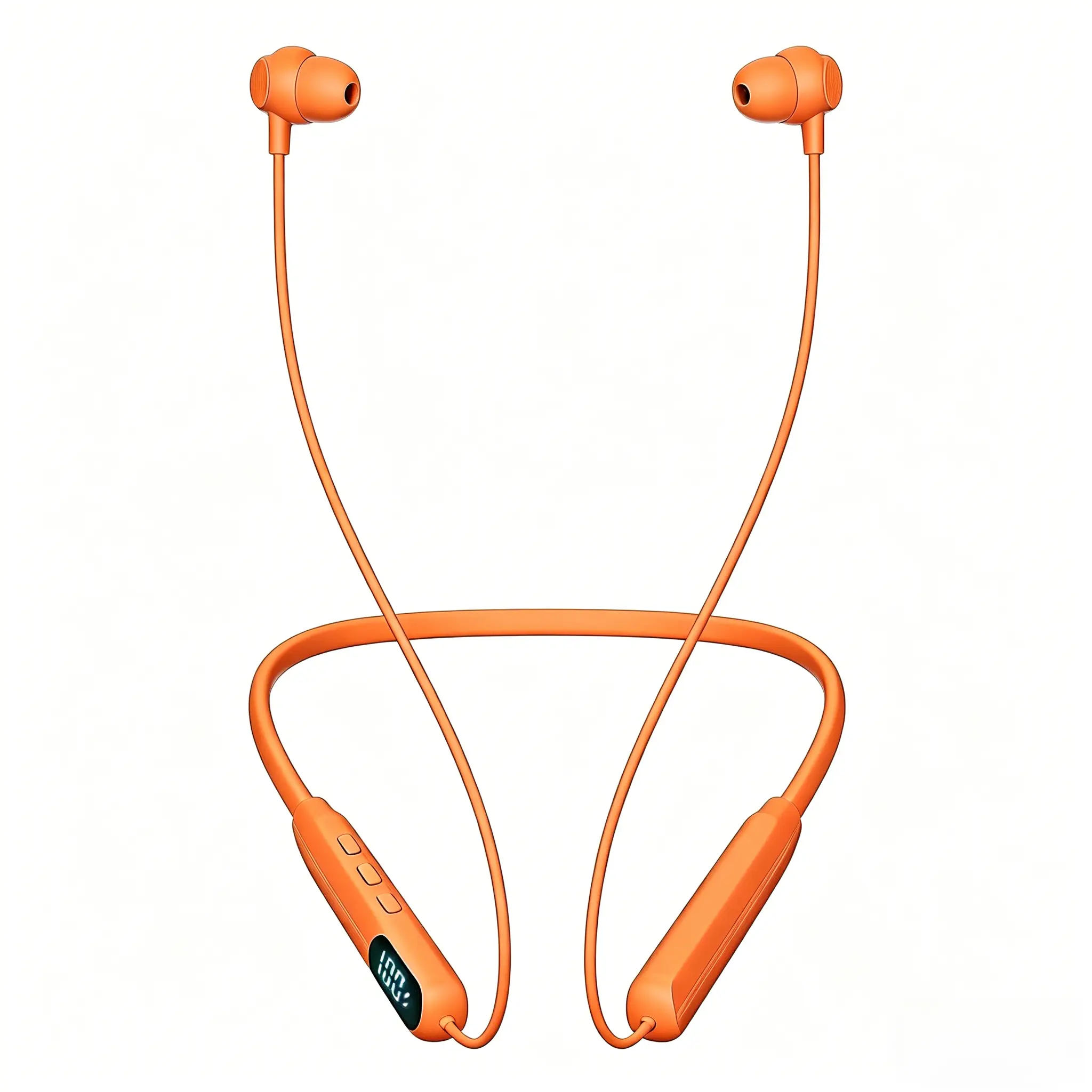 Wireless Bluetooth Neckband Earphones (Headphone) with LED Display, ENC, Smart Voice Assistant, Sound Isolation, Secure Fit, Durable Build, Stable Connection, Long-Standby Batteries, Type-C Charging, Wide Audio Compatibility for Gym, Tablet, PC, Wireless