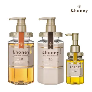 &honey Deep Moist Shampoo, Treatment & Hair Oil Set – Japanese Honey Hair Care for Dry & Damaged Hair