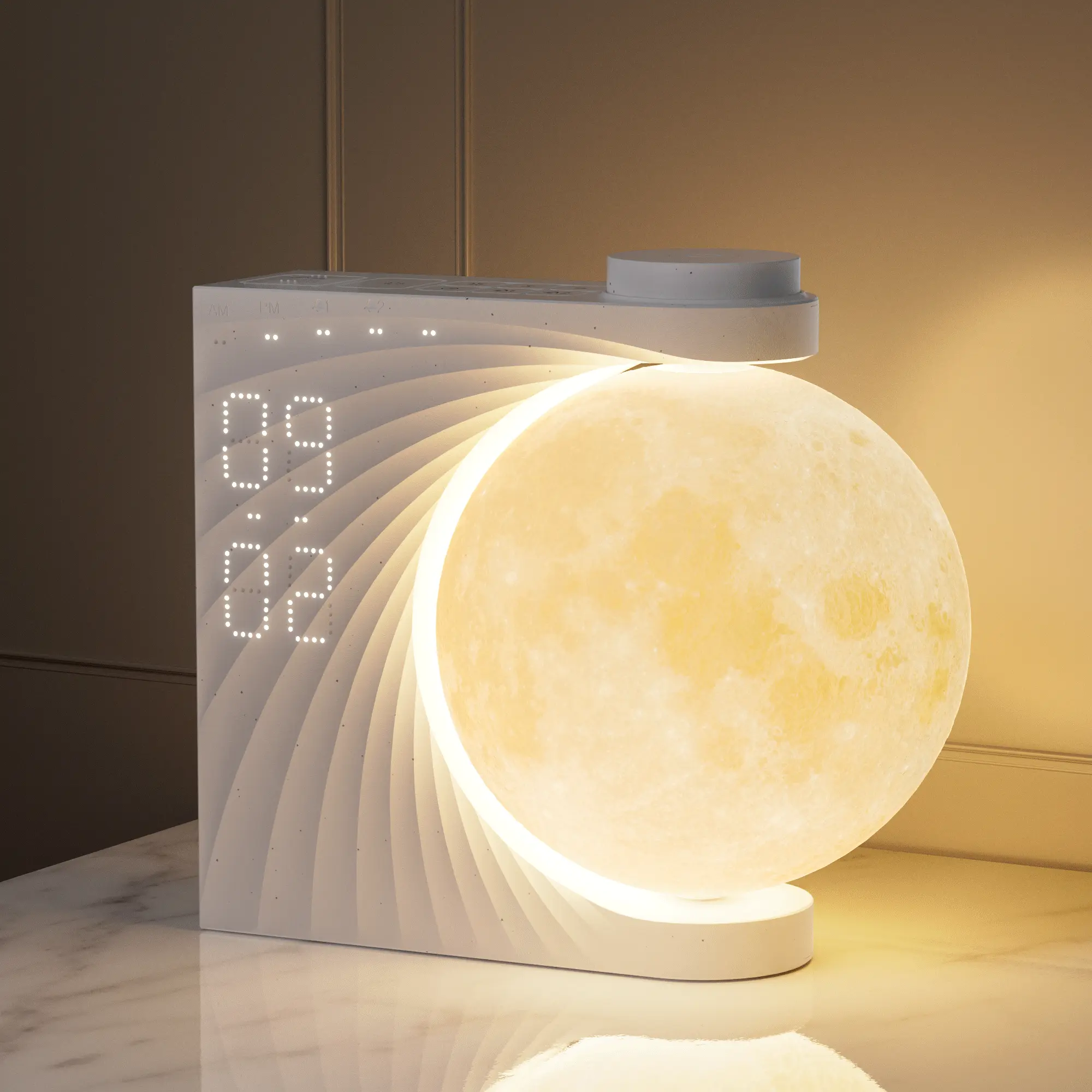 Reteyung LED Digital Clock - Colorful Multifunctional Alarm Clock with Switch, Adjustable Dimmable Display, 10 Natural Sleep Songs, 10 RGB Lights, Dual Alarm & Snooze, Sleep Aid Desk Lamp, 439g Decor Household Item for Heavy Sleepers