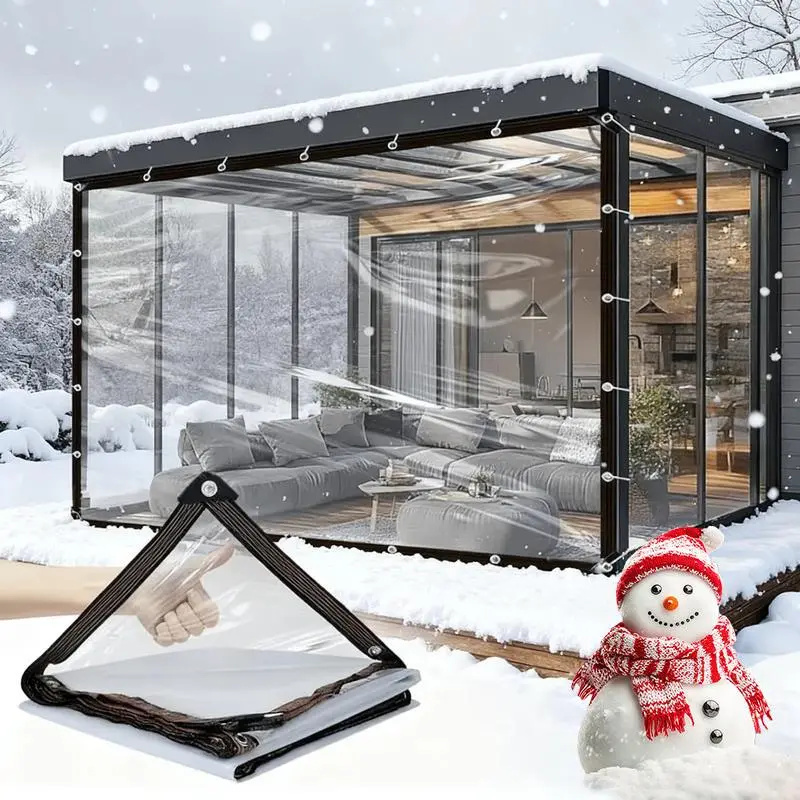Waterproof Snow Proof Large Size Rain Cloth 2-Pack 7x10 ft Plastic Sheet with Secure Attach Covers, Versatile Furniture Cover for Camping, Home Supplies, Ideal Christmas Gift,sohochic