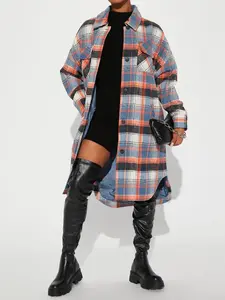 Get Lost Plaid Shacket - Orange/combo