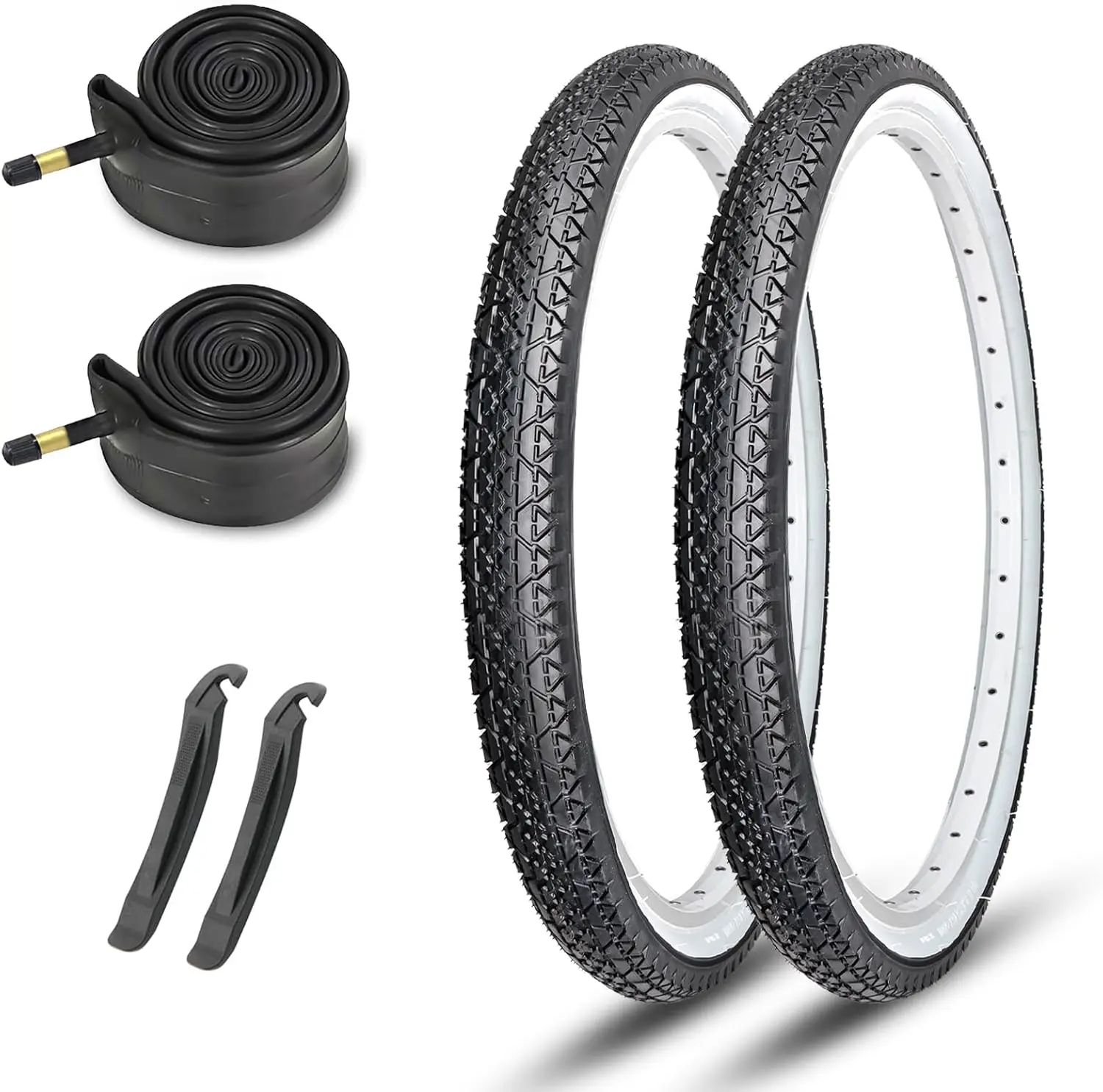 26x2.125 Cruiser Bike Tires: MOHEGIA 2-Pack 26 Inch Folding Tires with Pair Bike Tubes & Tire Levers Replacement Set for Beach Cruiser and Urban Commuting Bicycle,camping essentials
