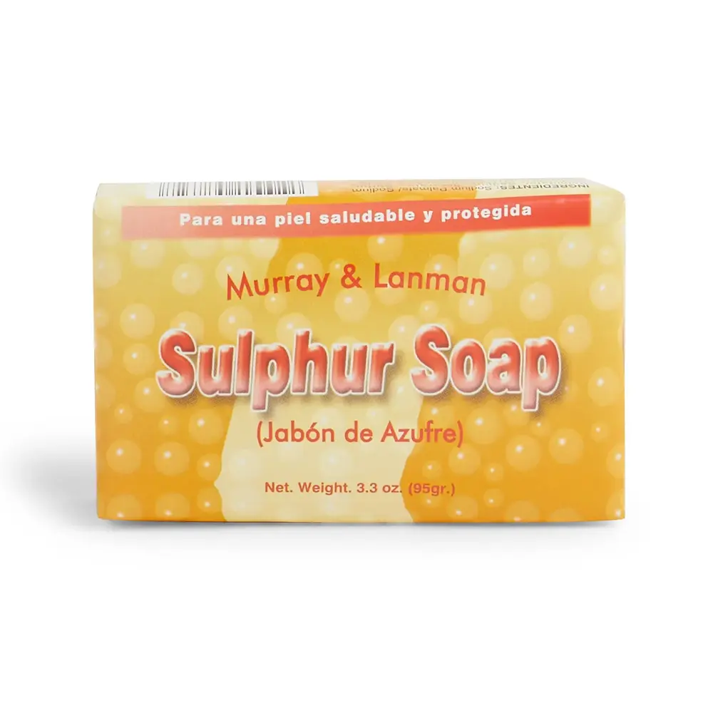 Lanman & Kemp Sulphur Bar Soap, 3.3 oz Traditional Mineral-Based Body Care Soap - Rich Lather for Deep Clean, Refreshed Skin, Daily Cleansing