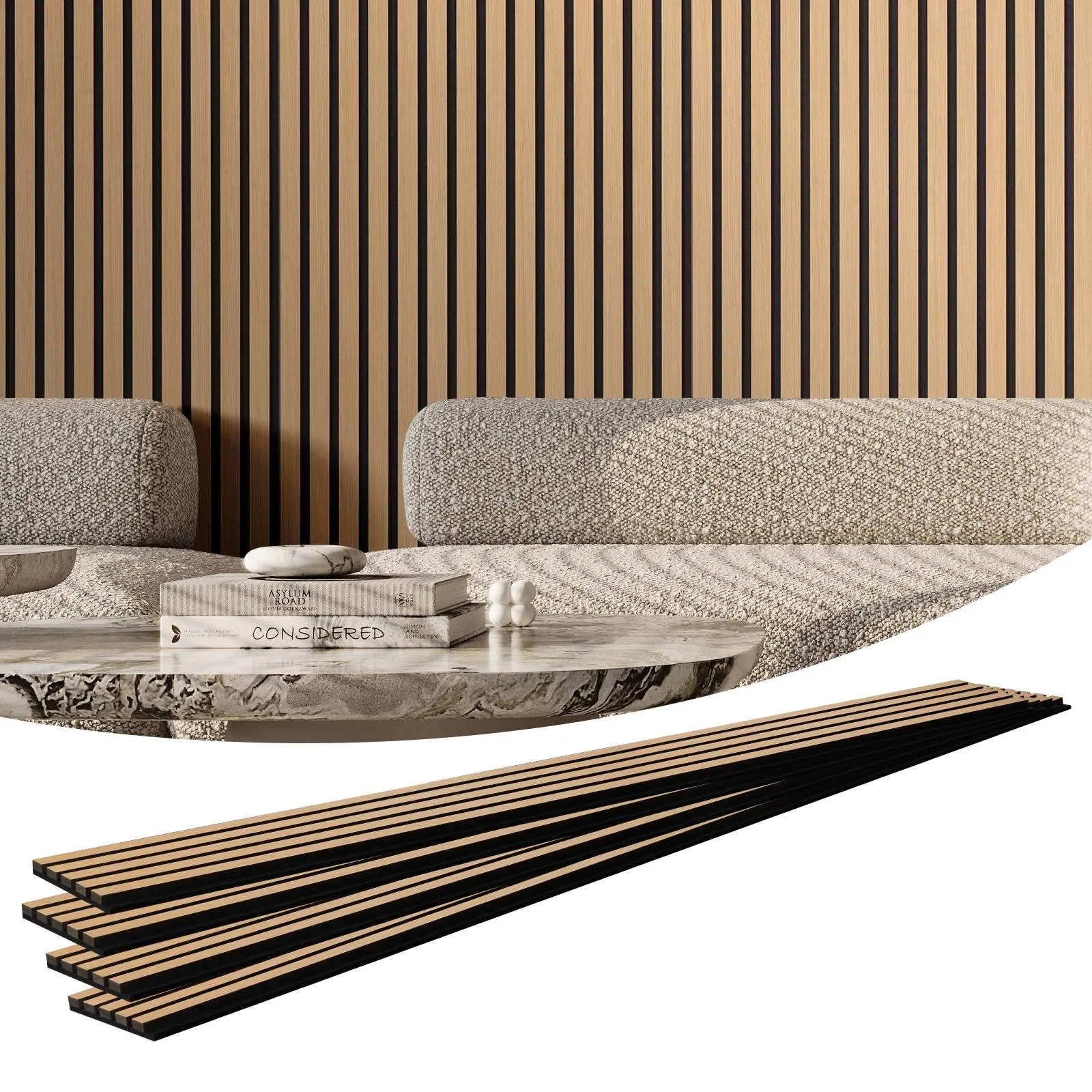 【SummerFinds】VEVOR Wood Slat Acoustic Panels, 7.9 x 94.5 inch, MDF Accent Wooden Wall Panels for Modern Interior Wall Decor, Faux Wood Wall Board Panels for Noise Reduction, Light Oak