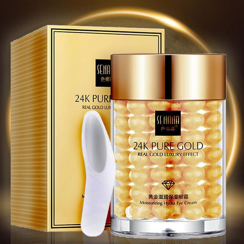 SENANA MARINA 24K Gold Eye Cream Reduce Eye Bags , Puffiness Anti Wrinkle , Aging, Dark Circle All Skin Types Hydrating Wrinkles Firming Dry Skin