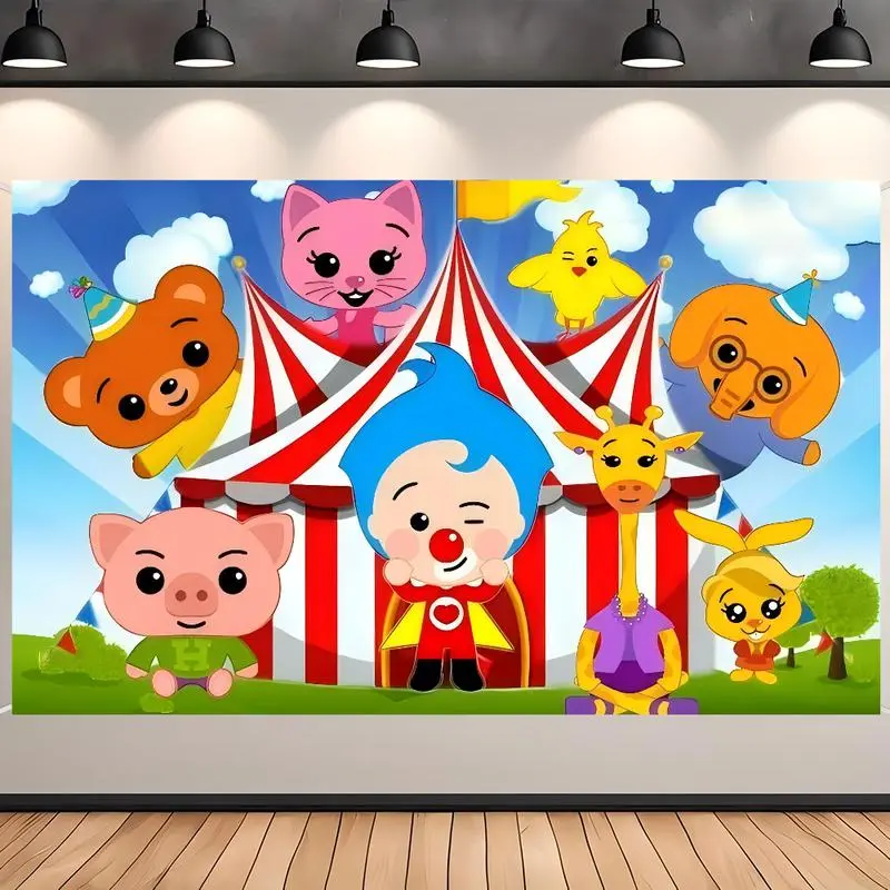 2025 New Cartoon Print Linen Cotton Tapestry - Happy Birthday Decor Little People Character Backdrop, 30x40in Strong Cloth for Birthday Party Home Decor Photography