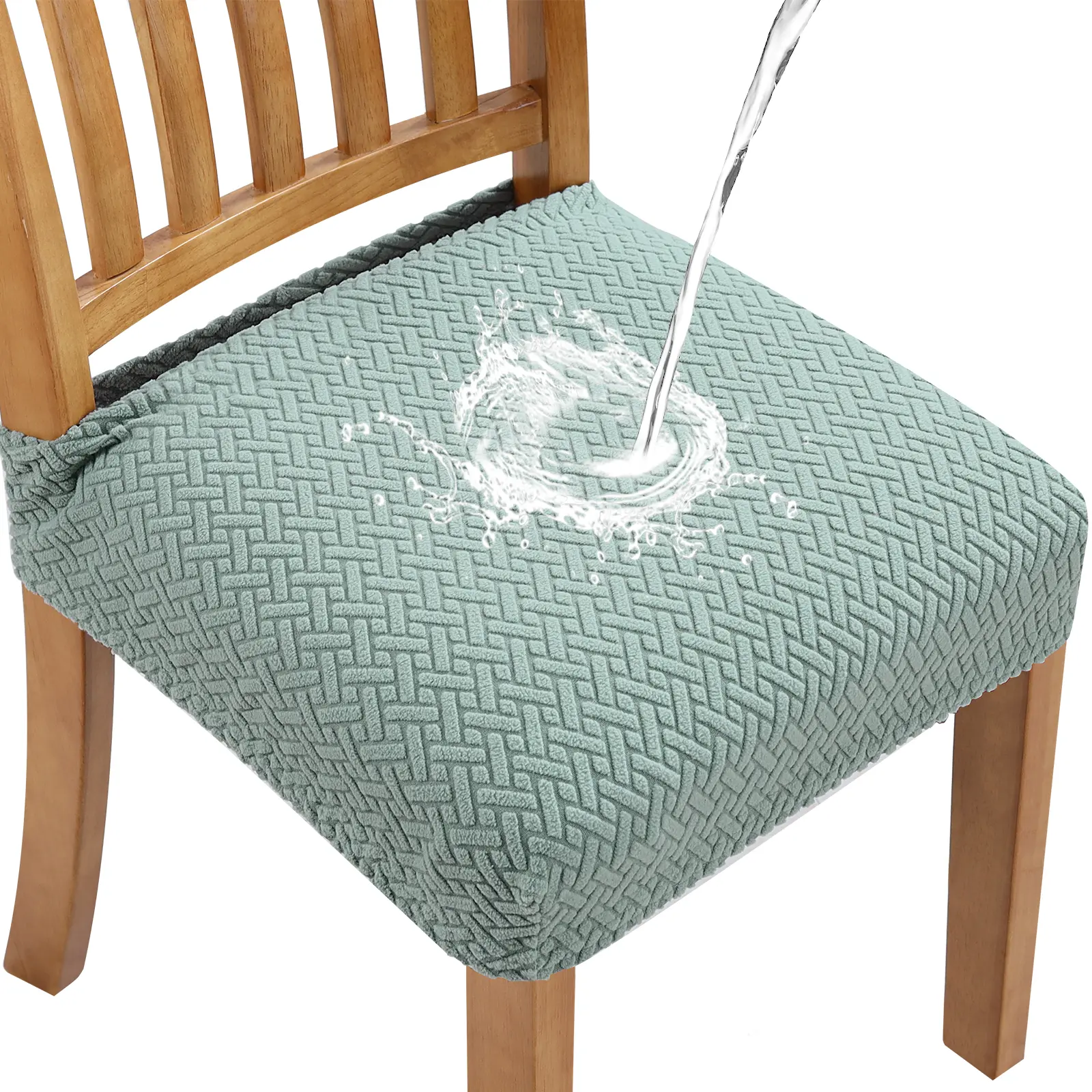 Stretch Waterproof Chair Seat Covers , Removable Washable Dining Room Chair Covers Anti-Dust Seat Cushion Slipcovers for Bedroom, Kitchen, Hotel, Banquet